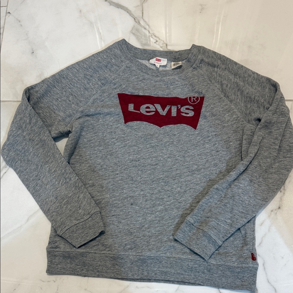 Levi's Gray and Red Men's Crewneck Sweater
